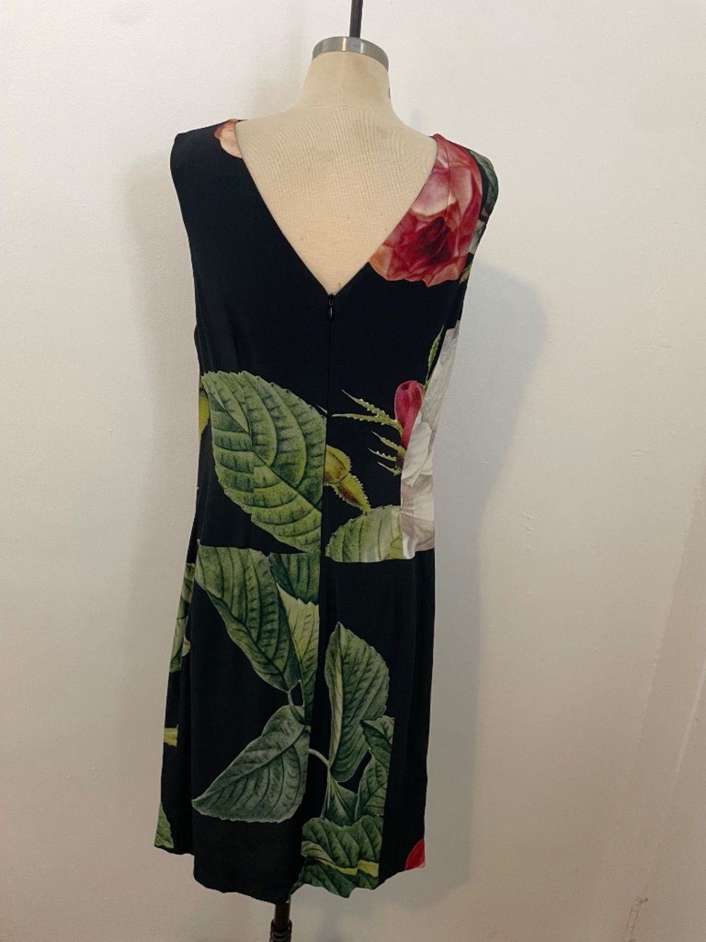 Vivienne Westwood Anglomania Black Floral Print Midi Cocktail Dress, Size US 10 - Picture 4 of 14